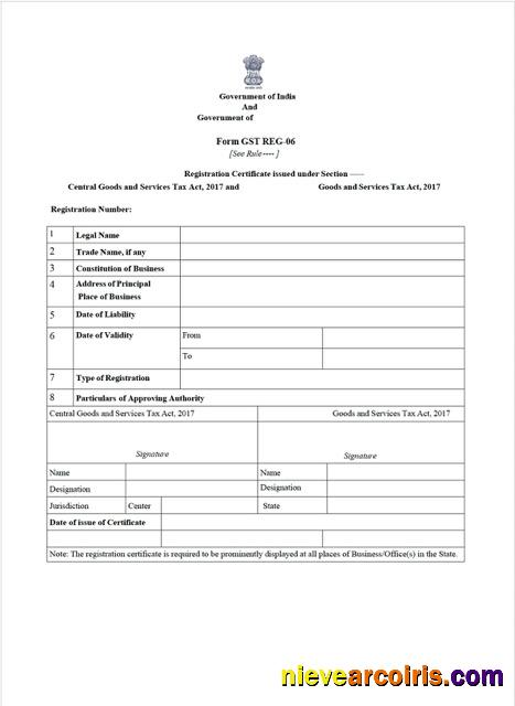 India certificate of GST registration